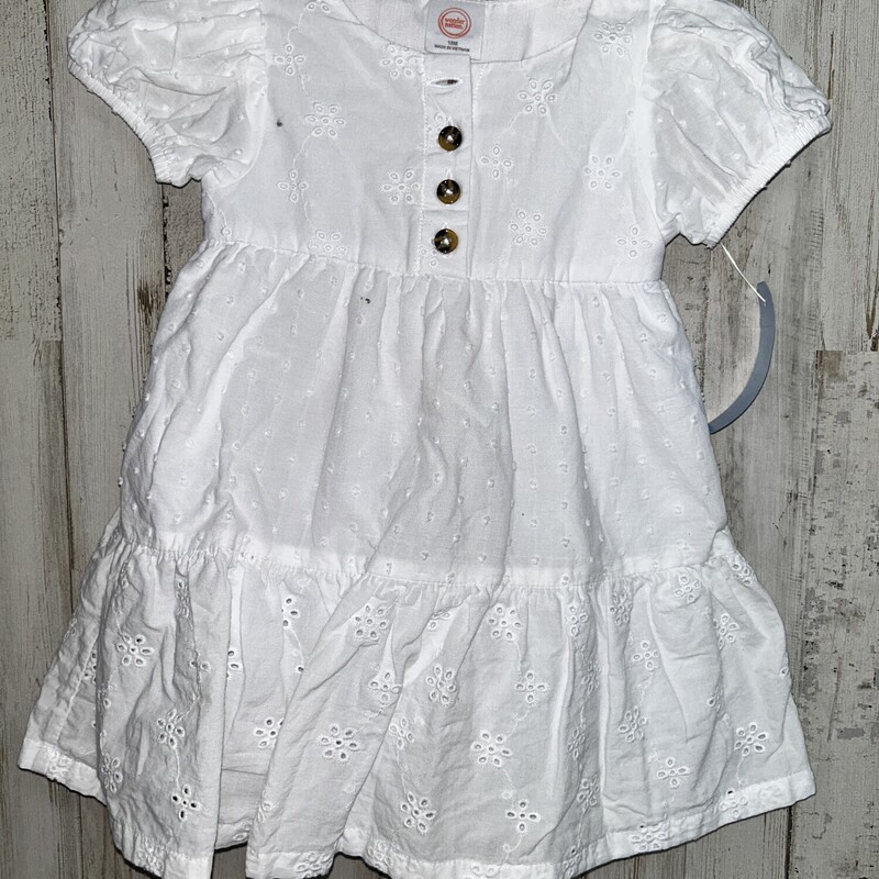 18M White Eyelit Dress, White, Size: Girl 18-24