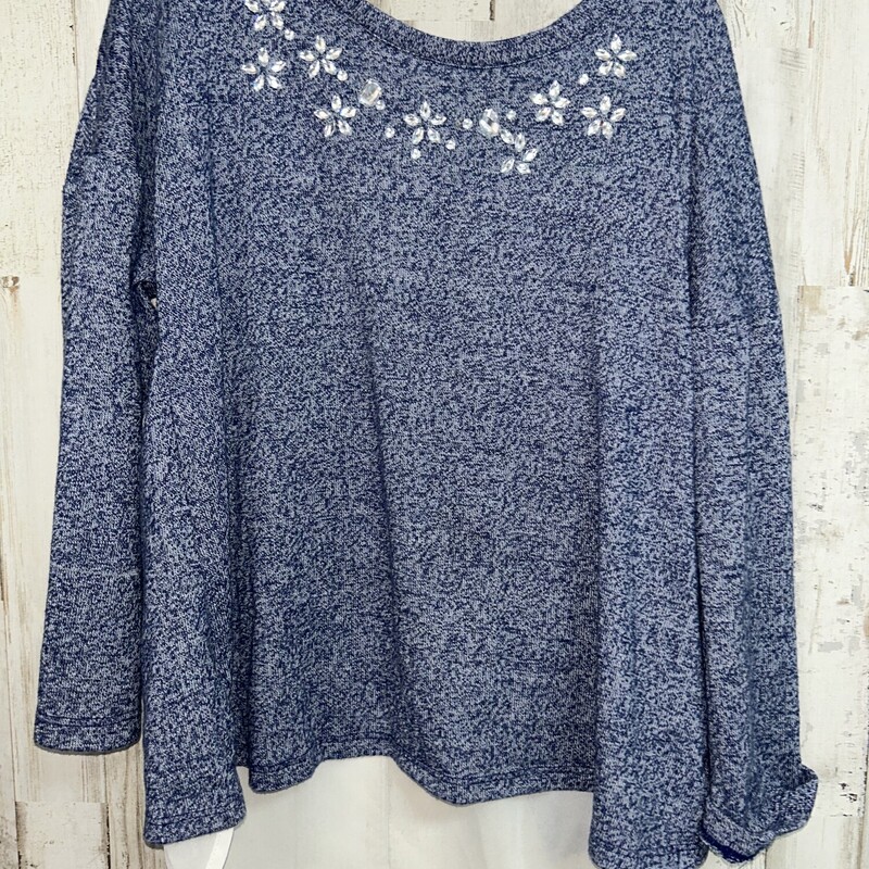 10/12 Navy Knit Beaded To