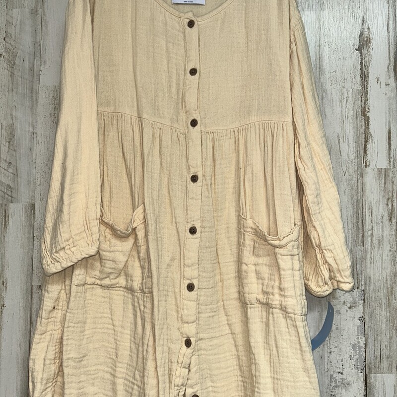 10/12 Beige Muslin Dress, Beige, Size: Girl 10 Up