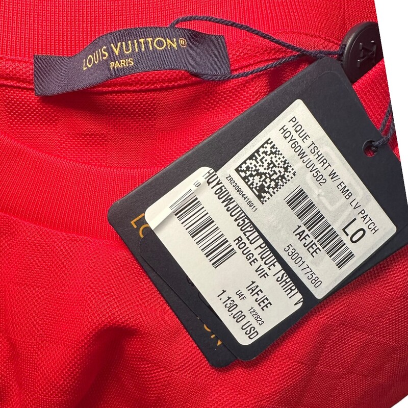 Louis Vuitton Pique Patch Top<br />
 Red<br />
 Size: Large<br />
New with tags.