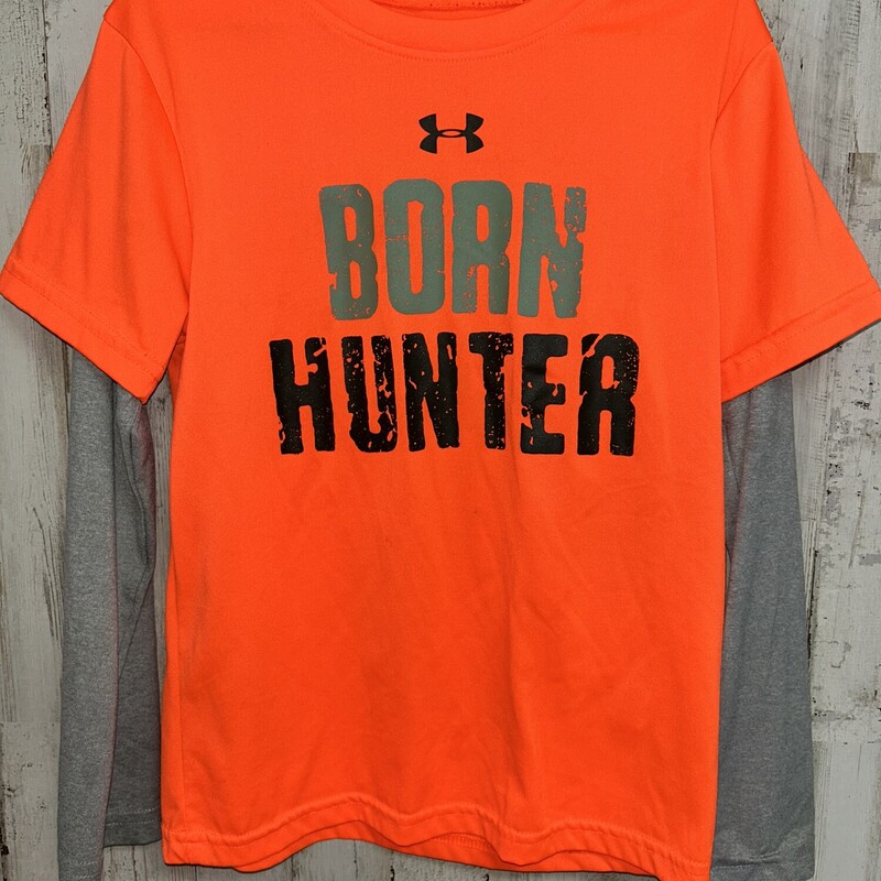 6 Born Hunter Layer Tee, Orange, Size: Boy 5-8