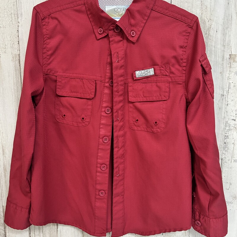 5 Red Fishing Shirt, Red, Size: Boy 5-8