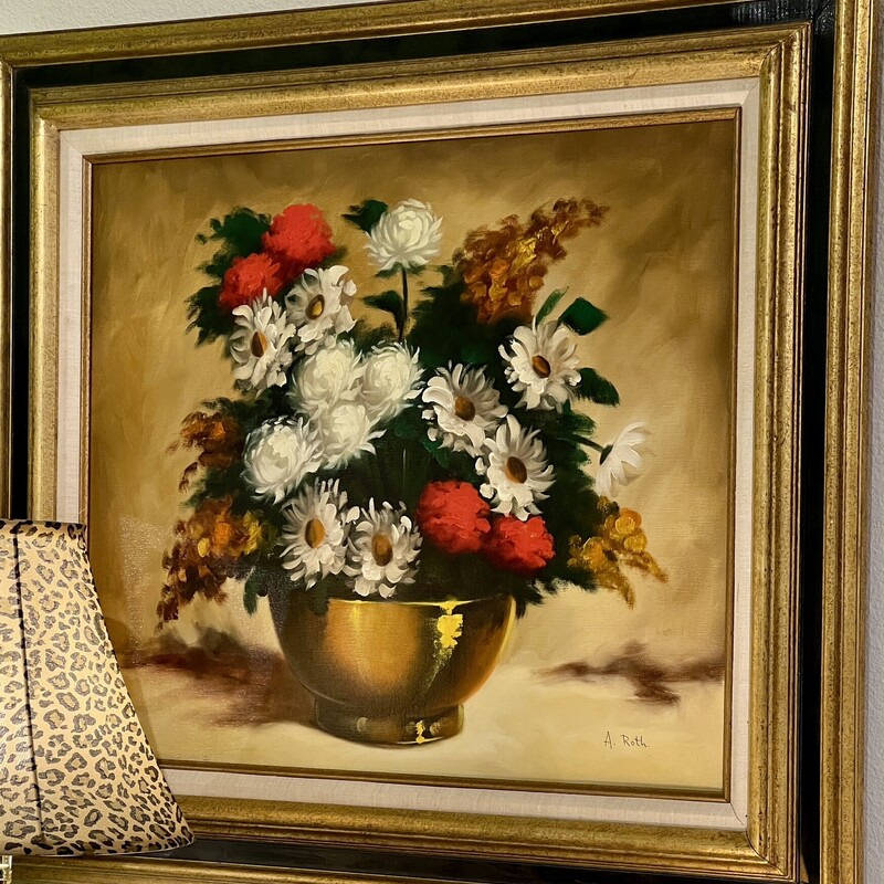 Painting Floral A. Roth, Oil, Size: 32x28