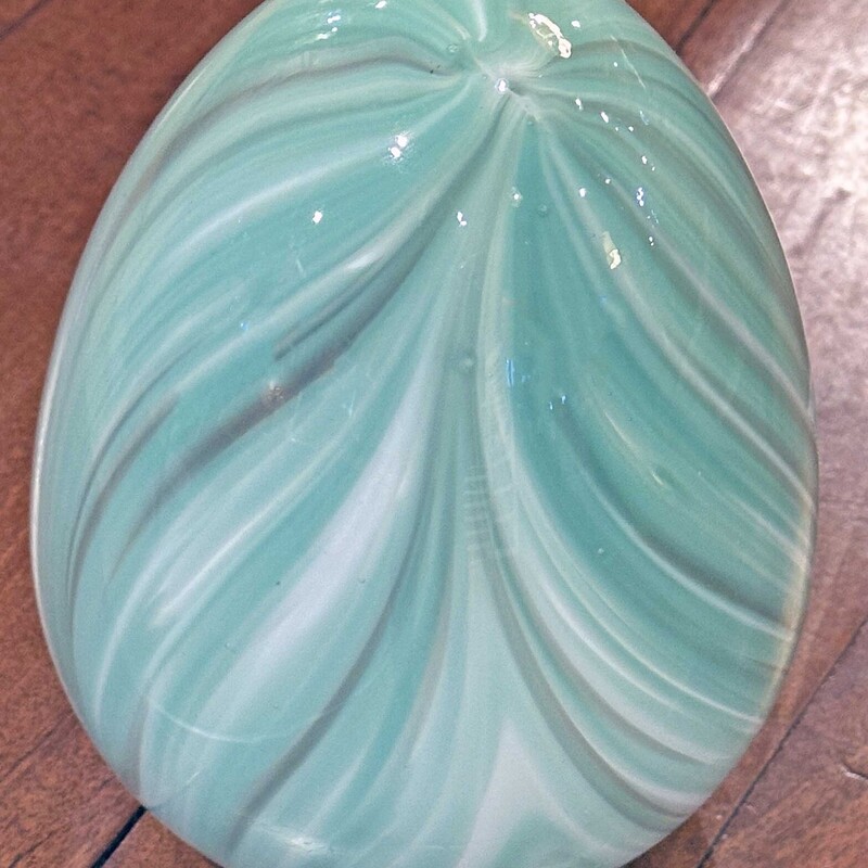 Green Glass Egg 6 X 4.5