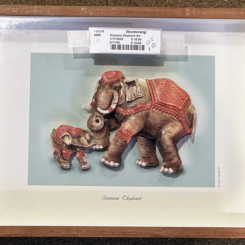 Siamese Elephant Art
13.5 In x 10 In.