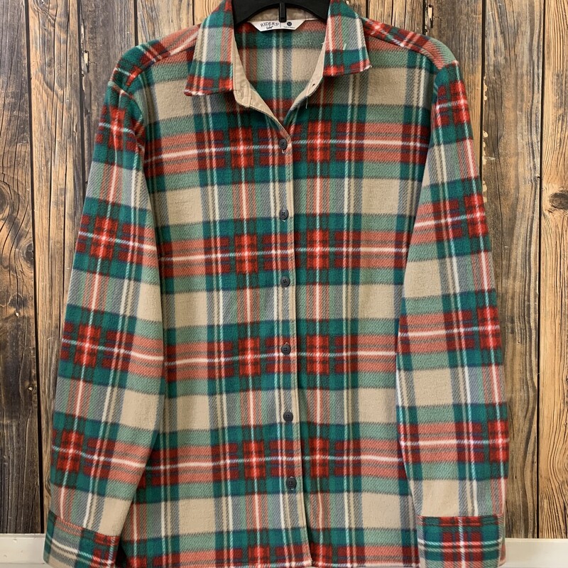 Lee Green Red Plaid Button up, Size: M