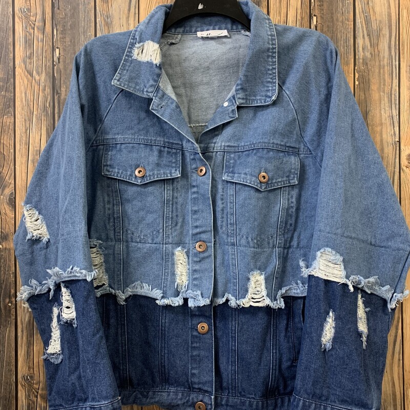 2 Tone Jean Jacket, Size: S