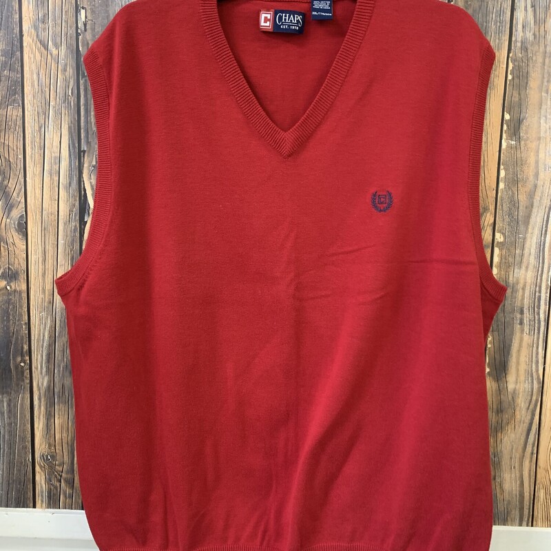 Chaps Red Sweater Vest, Size: 2XL