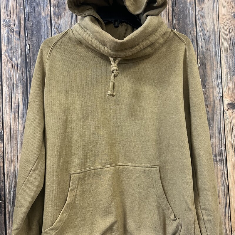 Tan Cowl Neck Hoodie, Size: Med