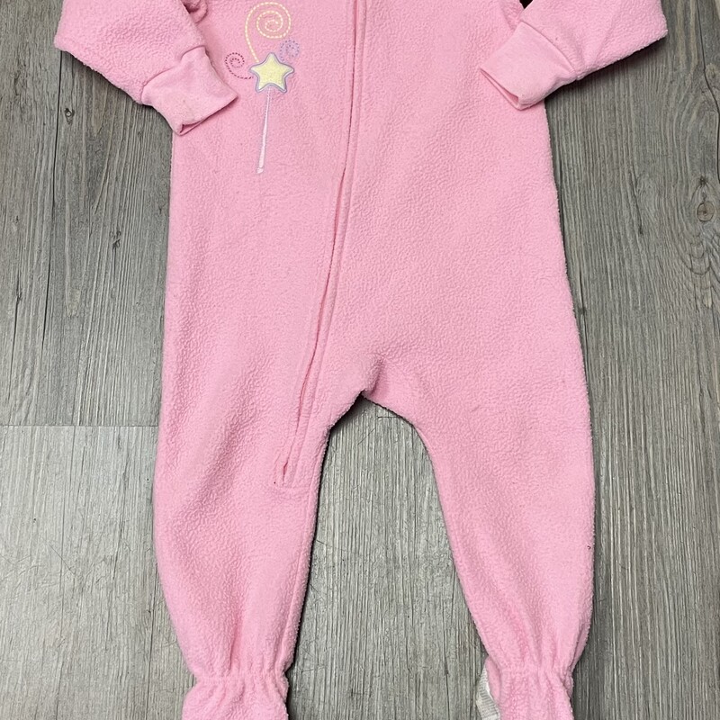 Carters Fleece Pj Onesie, Pink, Size: 18M