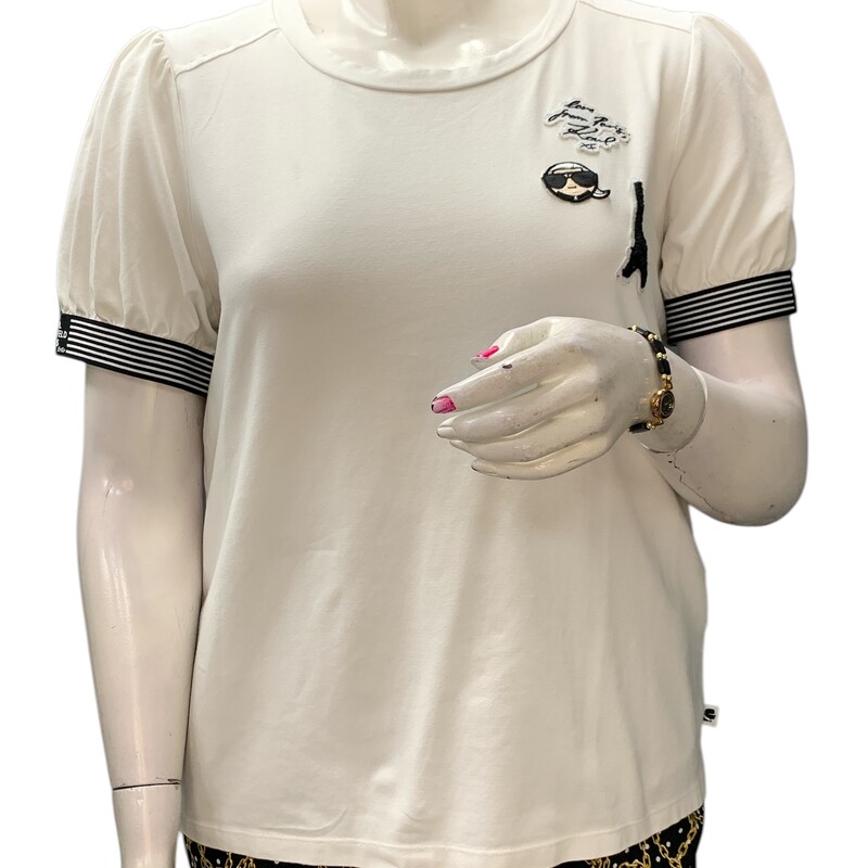 Karl Lagerfeld Top, Whit/blk, Size: XL