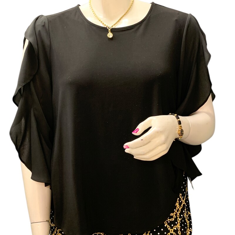 Joseph Ribkoff Top LS S14, Black, Size: XL