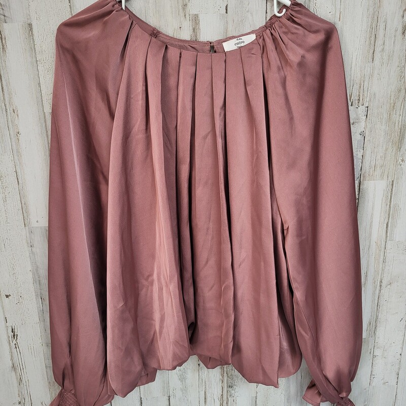 L Mauve Satin Blouse