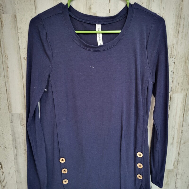 S Navy Button Longsleeve, Navy, Size: Ladies S