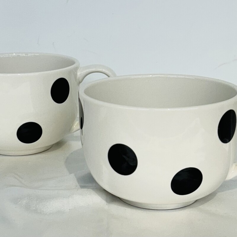 S/2 Kate Spade Deco Dot Mugs
White Black
Size: 14 Oz