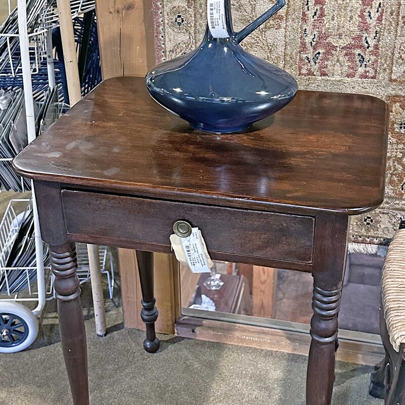 Wood Side Table W/Drawer