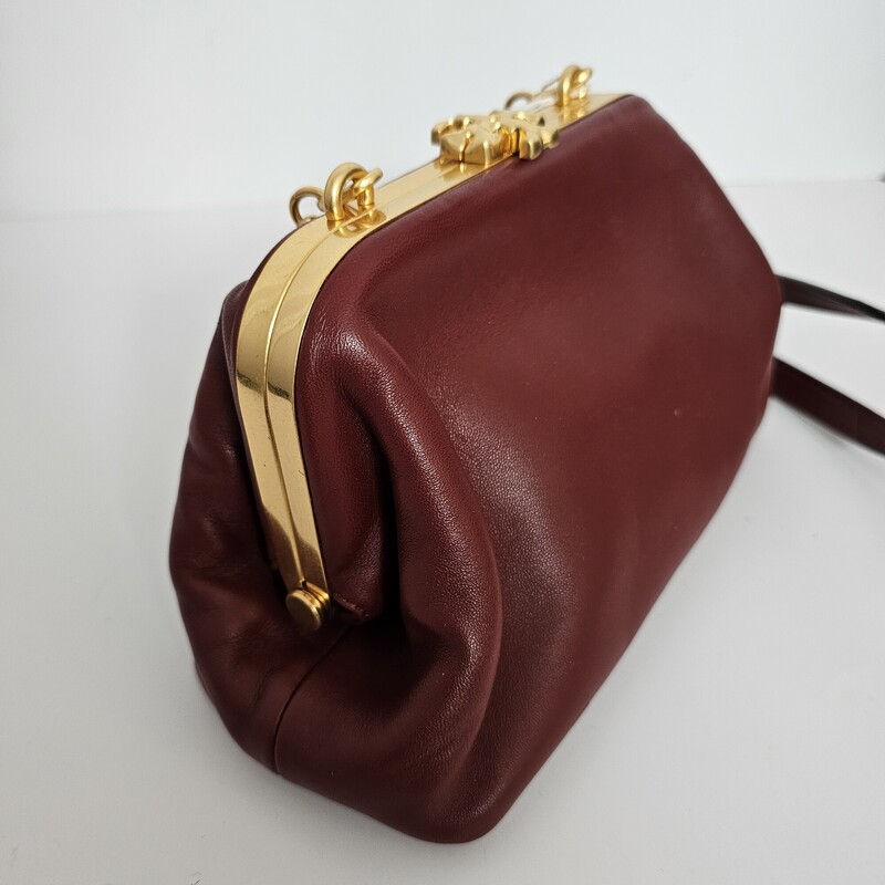 Tory Burch Cleo Leather, Burgundy, Size: Crossbody