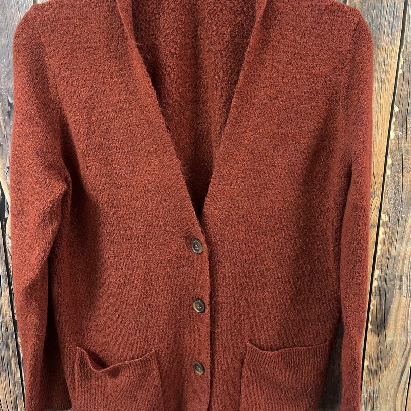 Maroon Button Up Sweater, Size: Med