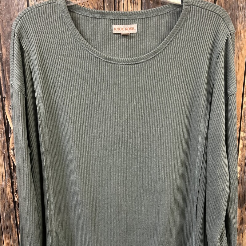 Olive Ribbed Shirt, Size: Large