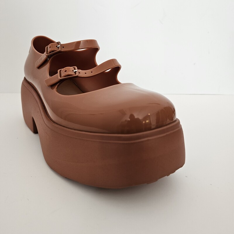 Melissa Platform Jellies, Caramel, Size: 8