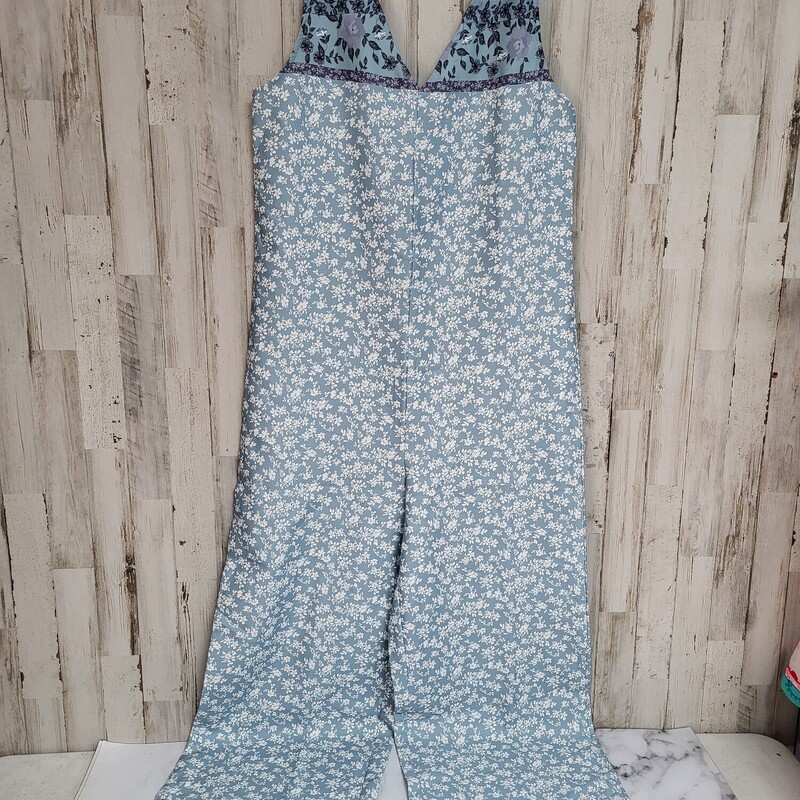 S Blue Floral Print Rompe, Blue, Size: Ladies S