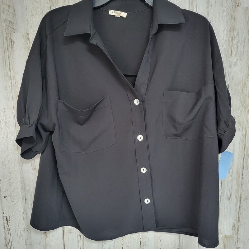 S Black Button Up Top