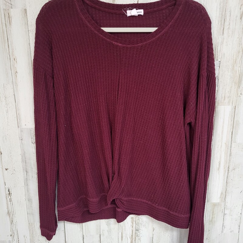 M Maroon Waffle Knit Top