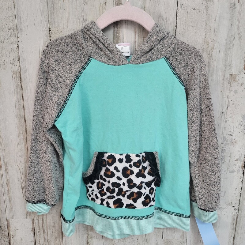 3T Teal Knit Hooded Top