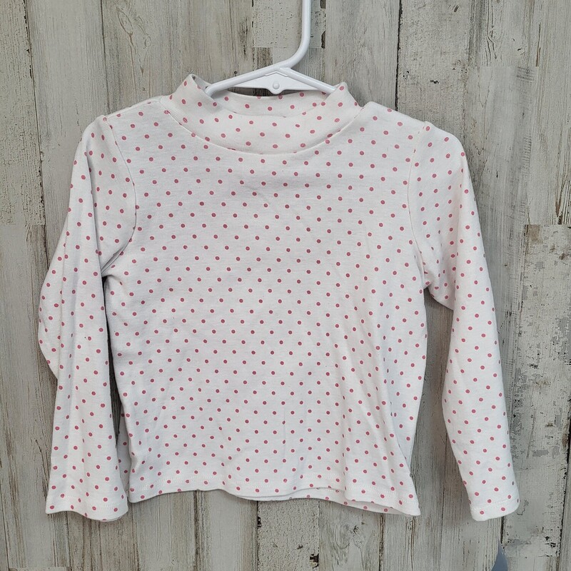 4T White Polka Dot Top