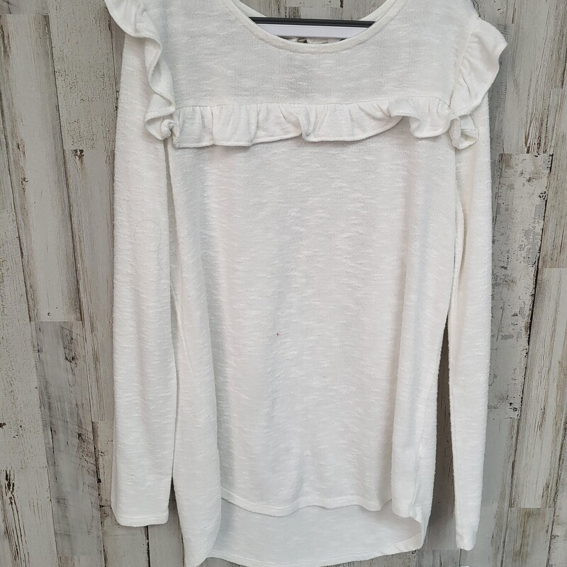 14 White Knit Ruffle Top