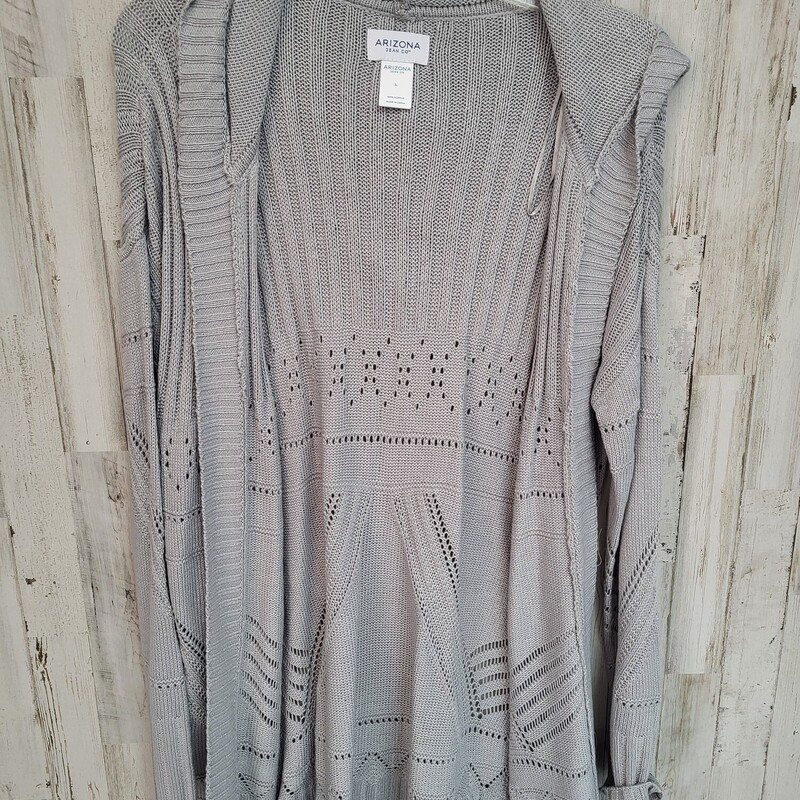 L Grey Hooded Cardigan, Grey, Size: Ladies L