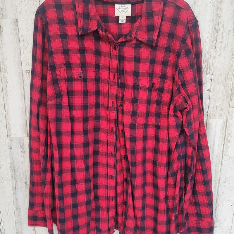 L Red Plaid Flannel