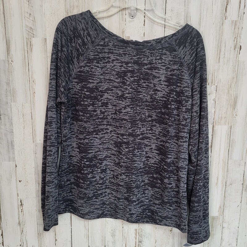 M Grey Printed Zip Top