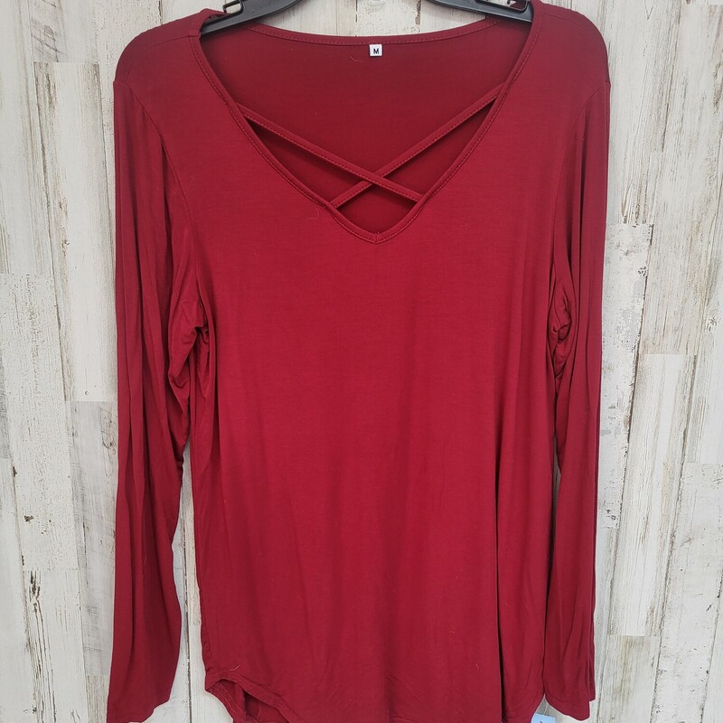 M Red Keyhole Longsleeve