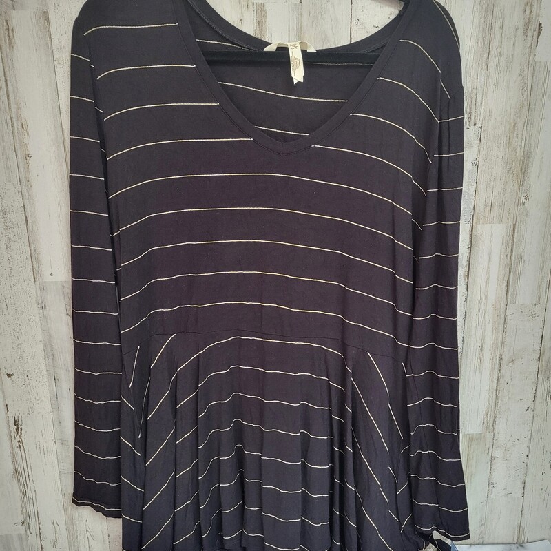 XL Black Striped Longslee