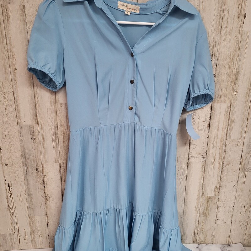 S Blue Button Dress