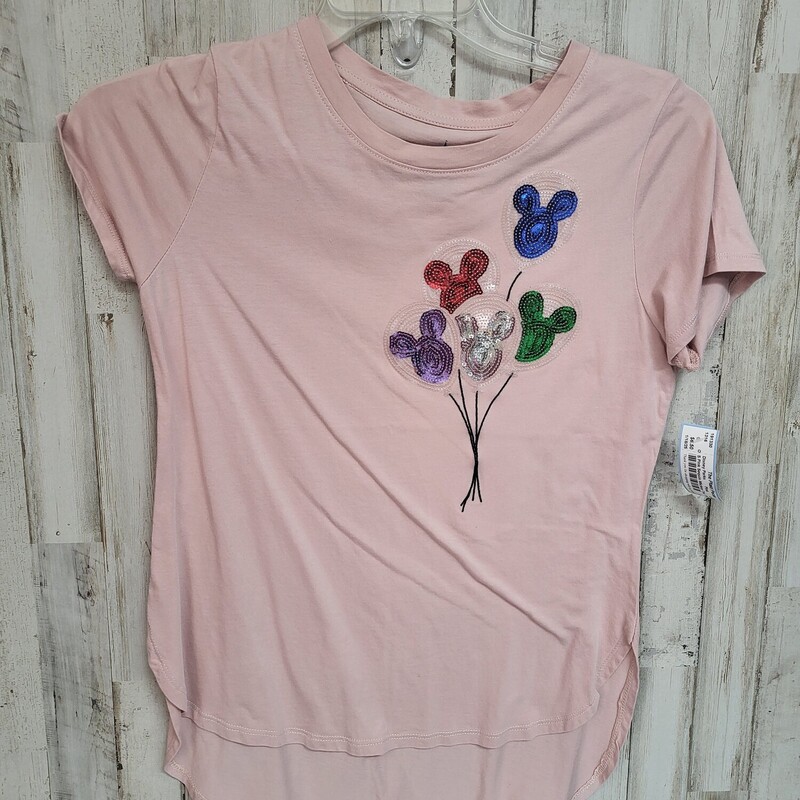 S Pink Sequin Mickey Tee