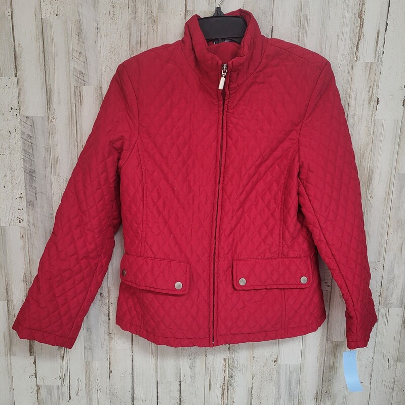 S Red Quilted Zip Jacket