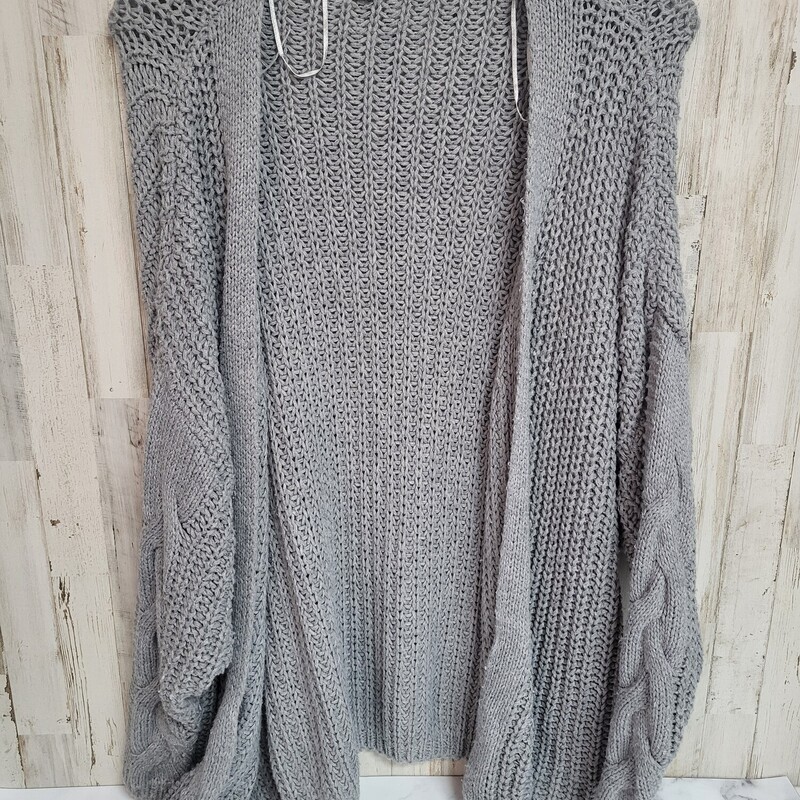 L Grey Knit Cardigan