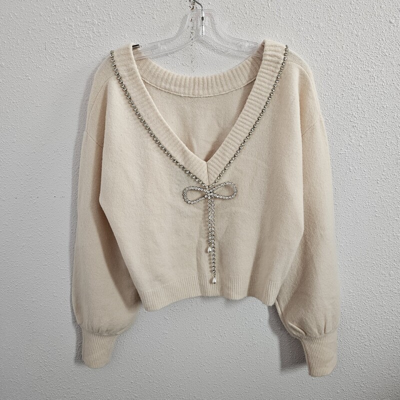 Express Rhinestone, Creme, Size: M/NWt