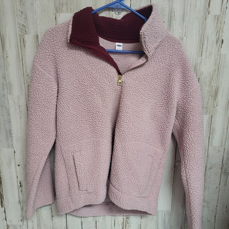 S Pink Sherpa Pullover