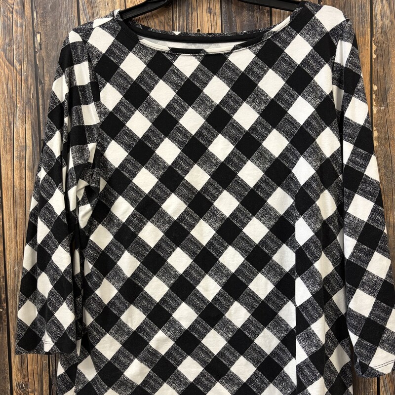 Black White Checkered Shi, Size: L