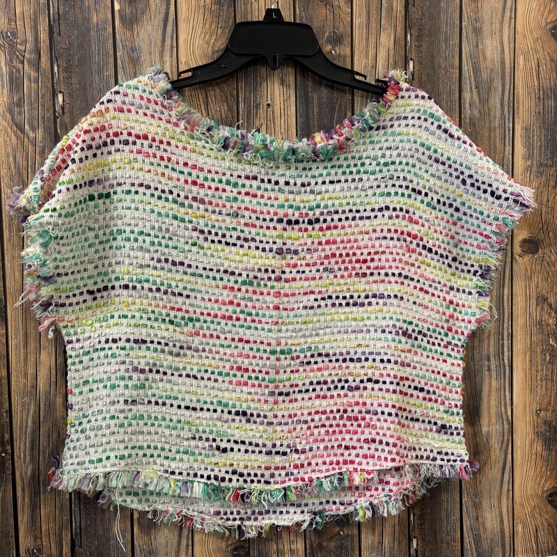 Colorful Cropped Poncho, Size: S