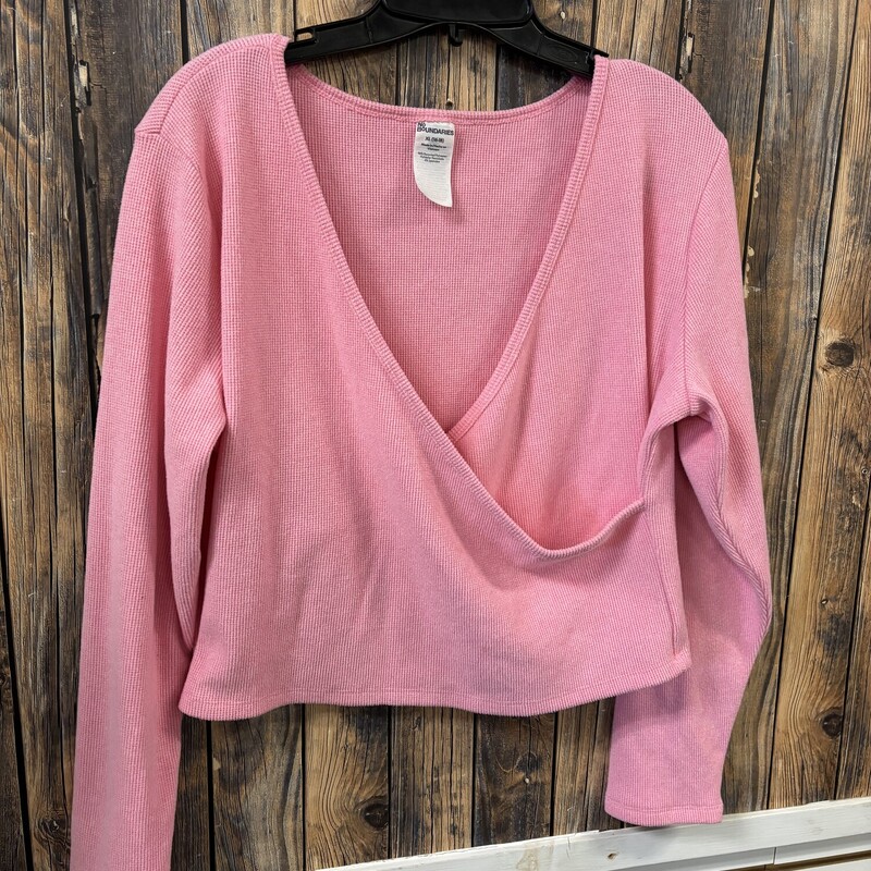 Pink Crossover Crop Sweater, Size: XL