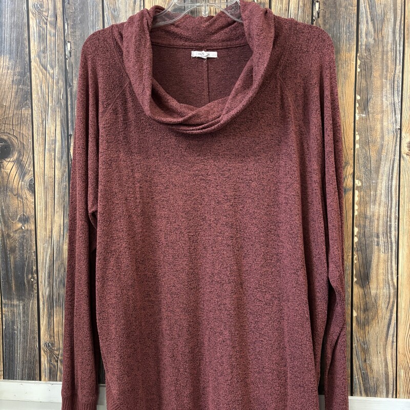 Rust Cowl Neck Sweater, Size: XL