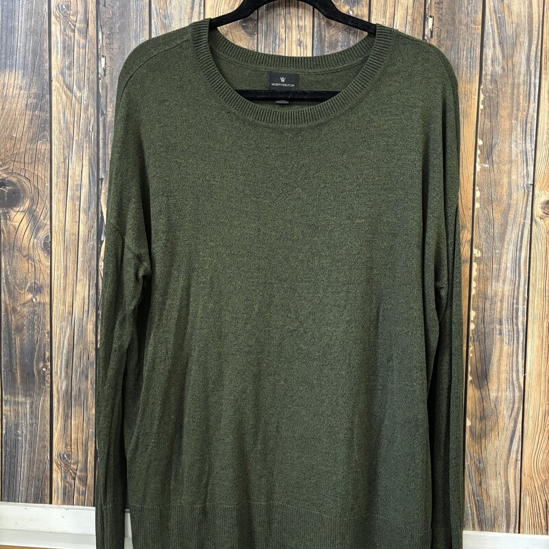 Green Ribbed Sweater, Size: XL