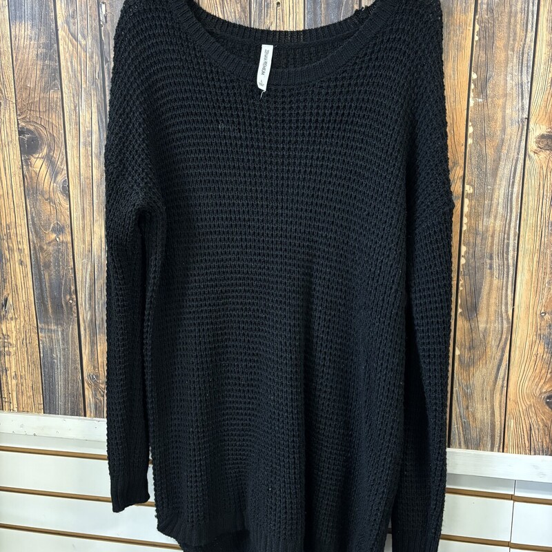 Black Knit Sweater Tunic, Size: L