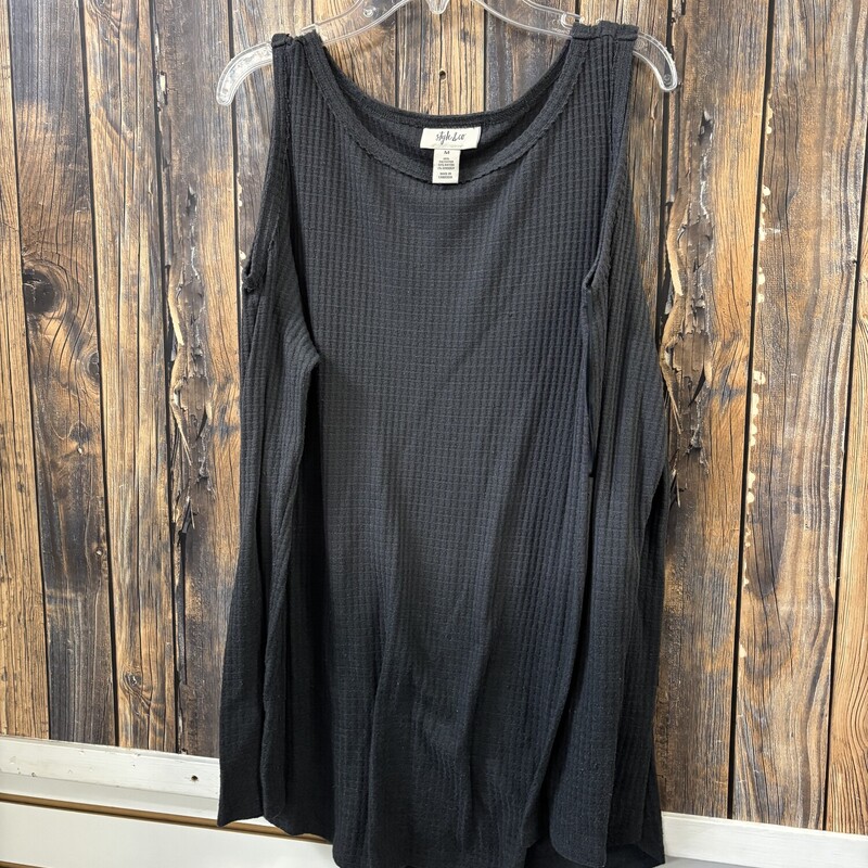 Gray Cold Shoulder Shirt, Size: M