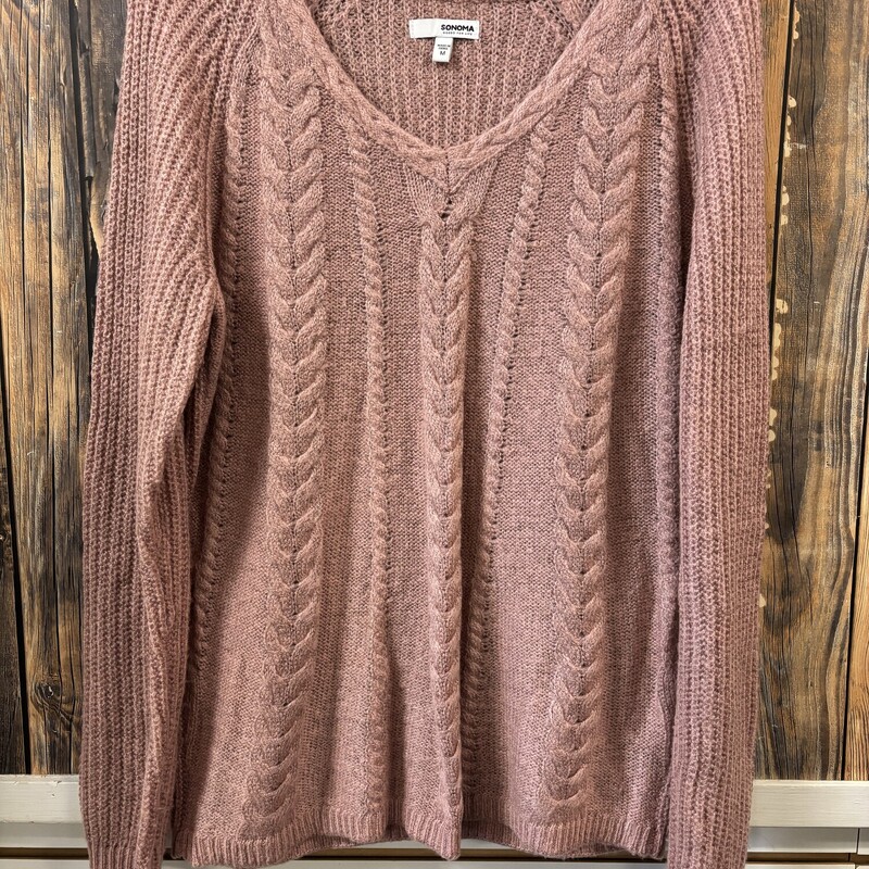 Pink Vneck Sweater, Size: M