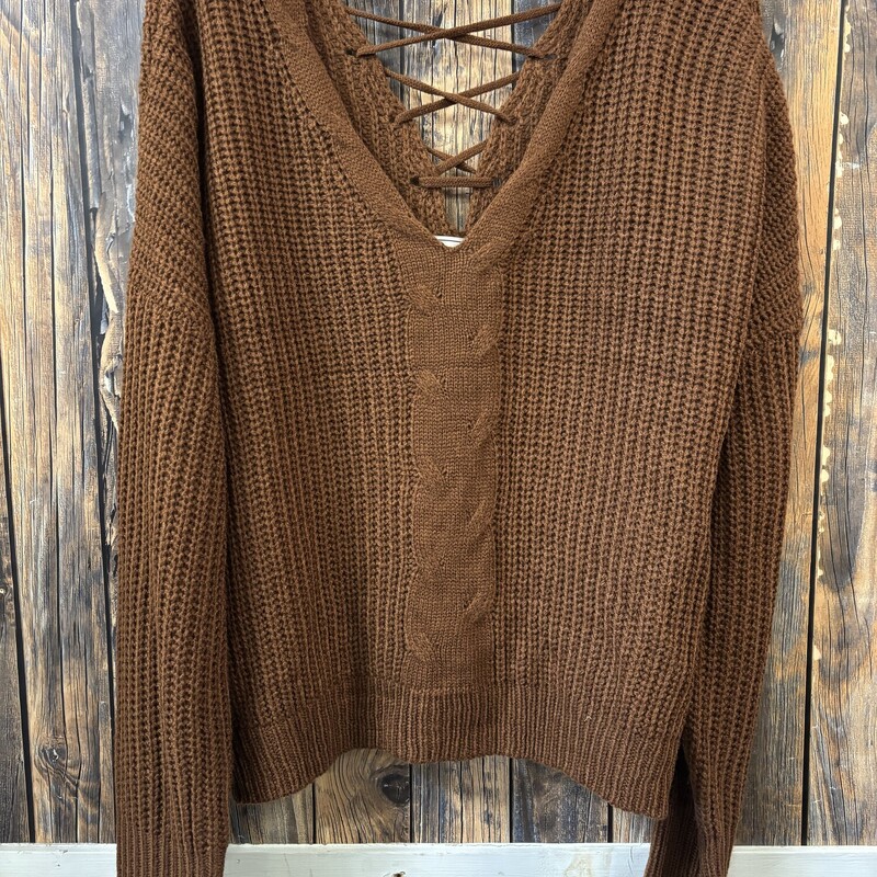 Brown Laceback Sweater, Size: L